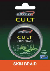 Návazcová šňůra na montáž CULT Skin braid CAMOU GREEN 15m, 20lb CLIMAX