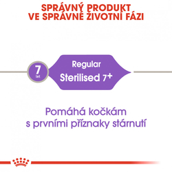 Sterilised 7+ granule pro stárnoucí kastrované kočky 1,5kg Royal Canin