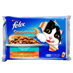 FELIX Sensation kaps. losos/treska v želé (4x85g)