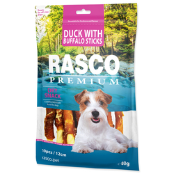 Pochoutka RASCO Premium tyčinky bůvolí obalené kachním masem (80g)