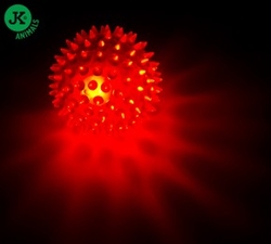 LED TPR míček s bodlinami růžový, odolná (gumová) hračka z termoplastické pryže