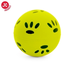 Gumový žlutý míček - tlapky 4,7 cm, gumová hračka