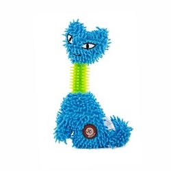 Modrá kočka mop s TPR krkem, plyšová pískací hračka 23cm JK Animals