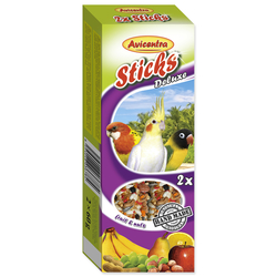 Tyčinky AVICENTRA ovocno-ořechové pro malé papoušky (2ks)