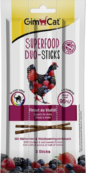 GimCat Superfood Duo Sticks s kuřecím masem & lesními bobulemi 