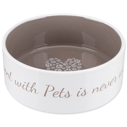 Miska keramická TRIXIE Pets Home krémová / hnědá 16 cm (0,8l)