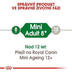 Mini Adult 8+ granule pro stárnoucí malé psy Royal Canin 800gr 